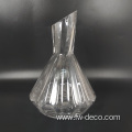 hand blown transparent slanted mouth wine glass decanter